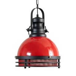Hængelampe Saglam 3762, rød/sort, jern, Ø 32 cm