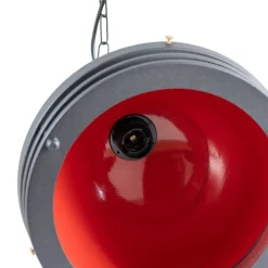 Hængelampe Saglam 3762, rød/sort, jern, Ø 32 cm