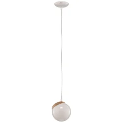 Hængelampe Sfera 1 lyskilde glas/træ lys