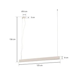 Hængelampe Soft hvid 125 cm