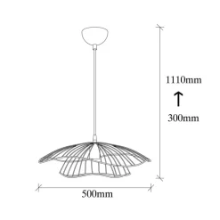 Hængelampe Tel 6500 Ø50cm sort