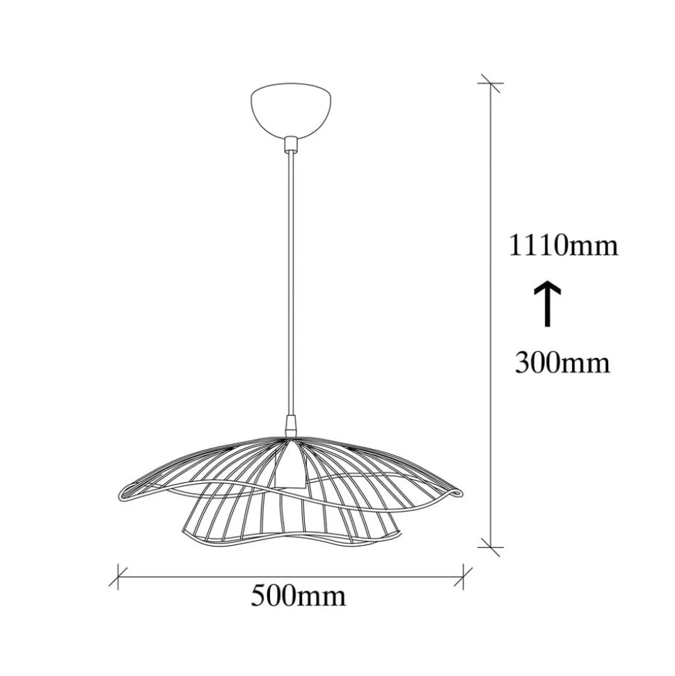 Hængelampe Tel 6500 Ø50cm sort