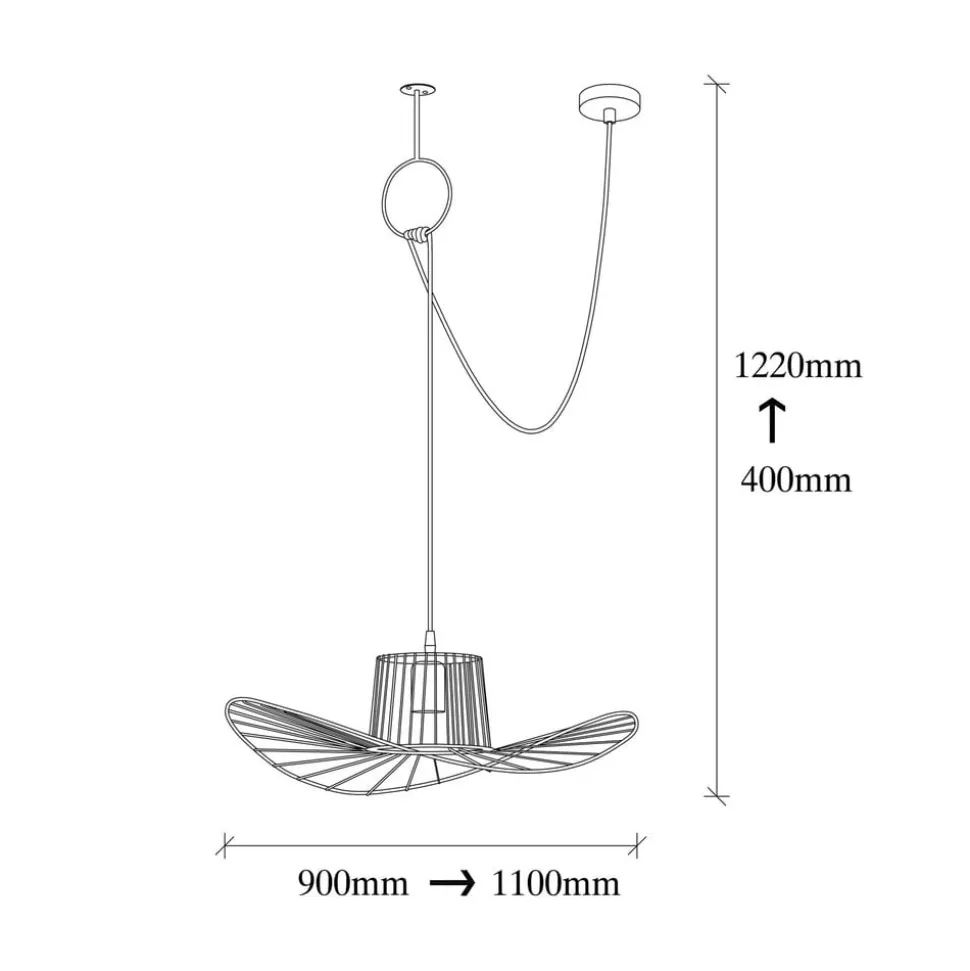 Hængelampe Tel 6726 Ø50cm sort decentraliseret