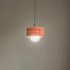 Hængelampe Tina, terrakotta/opal, glas, Ø 19 cm