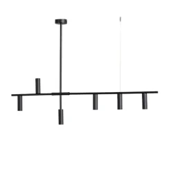 Hængelampe Trevo 6 All Black, metal, sort, GU10