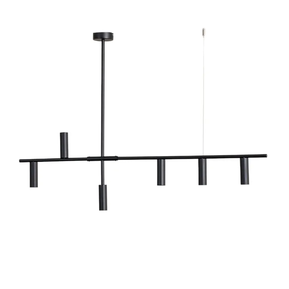 Hængelampe Trevo 6 All Black, metal, sort, GU10