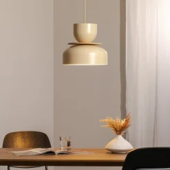 hængelampe Uto, creme/kabel creme, Ø 30 cm, metal