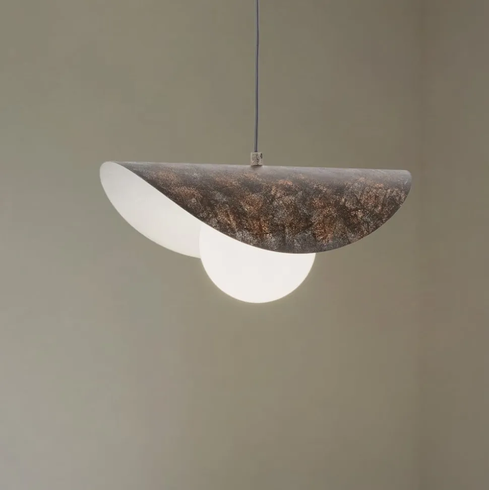 Hængelampe Vatoz, 1 lyskilde, sort, Ø 40 cm, metal/glas
