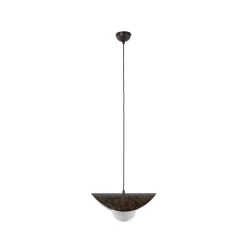 Hængelampe Vatoz, 1 lyskilde, sort, Ø 40 cm, metal/glas