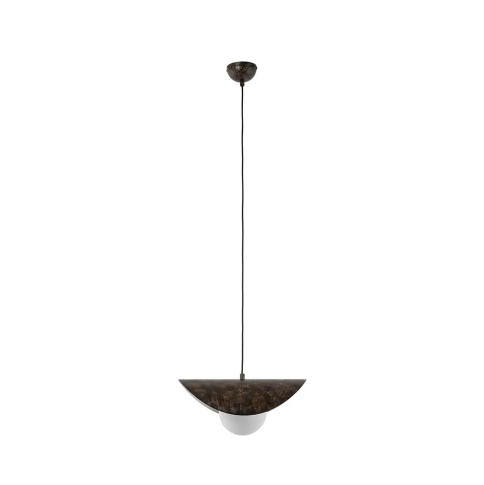 Hængelampe Vatoz, 1 lyskilde, sort, Ø 40 cm, metal/glas