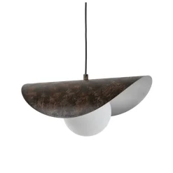 Hængelampe Vatoz, 1 lyskilde, sort, Ø 40 cm, metal/glas