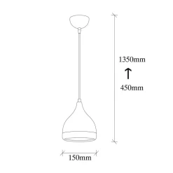 Hængelampe Yildo 7000 1 lyskilde Ø15cm sort/kobber