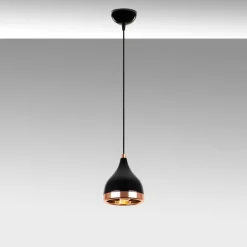Hængelampe Yildo 7000 1 lyskilde Ø15cm sort/kobber