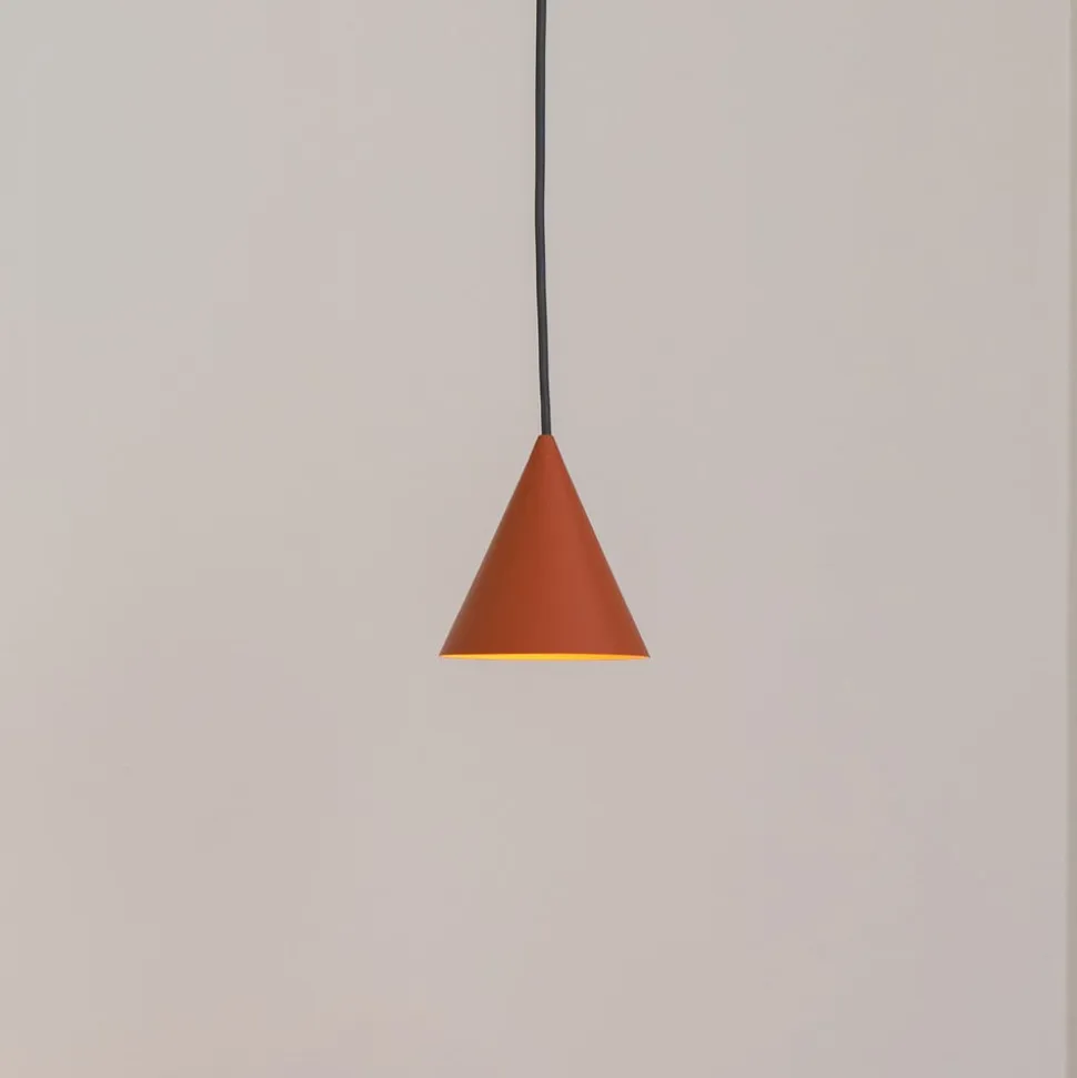 Hængelampe ZENITH, terrakotta, Ø 11 cm, metal, GU10