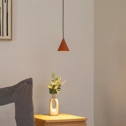 Hængelampe ZENITH, terrakotta, Ø 11 cm, metal, GU10