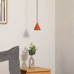 Hængelampe ZENITH, terrakotta, Ø 11 cm, metal, GU10