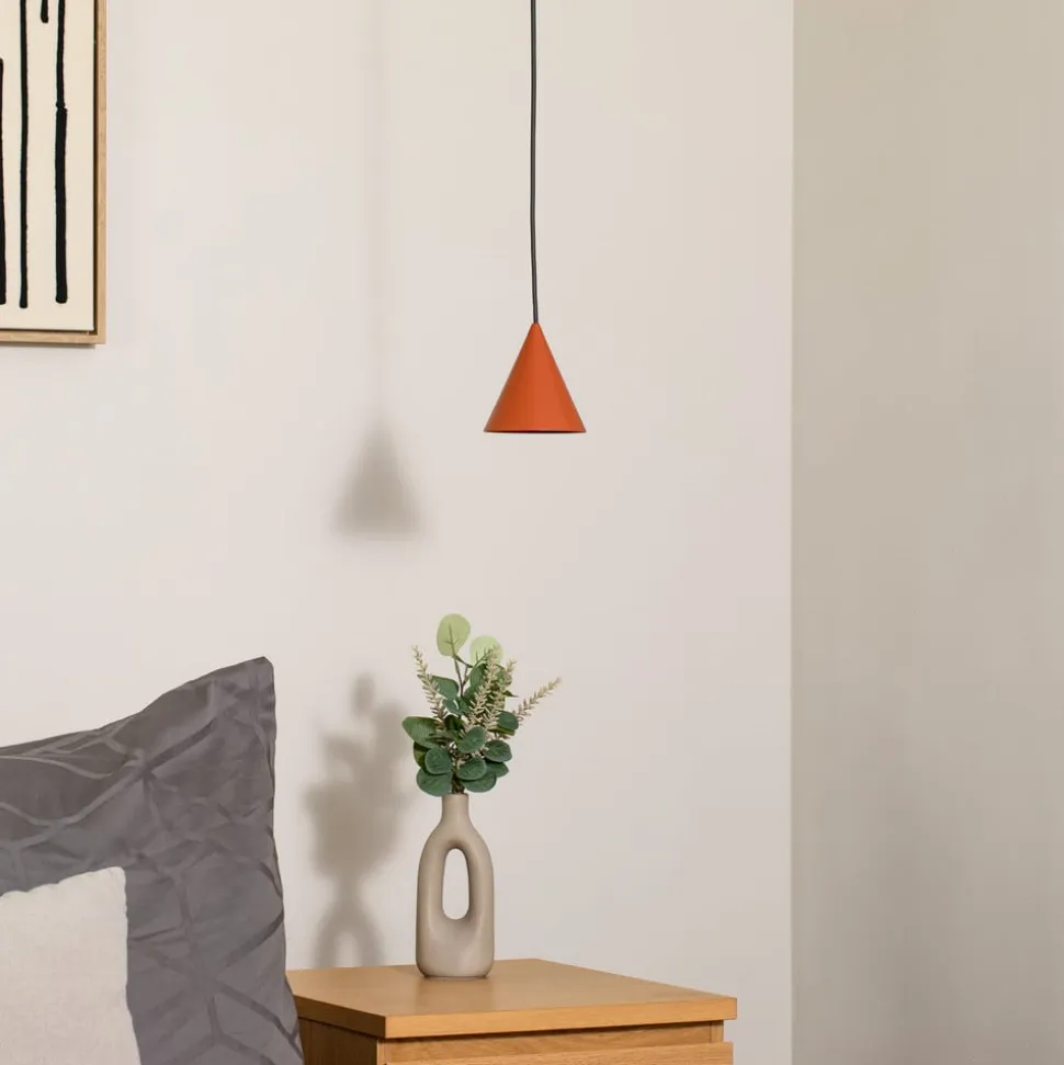 Hængelampe ZENITH, terrakotta, Ø 11 cm, metal, GU10