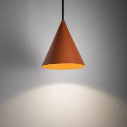 Hængelampe ZENITH, terrakotta, Ø 11 cm, metal, GU10