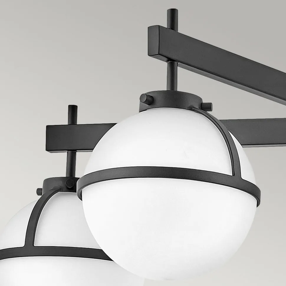 Hollis loftlampe, 5 lyskilder, sort/opal