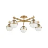Hollis loftlampe, 5 lyskilder, messing/klar