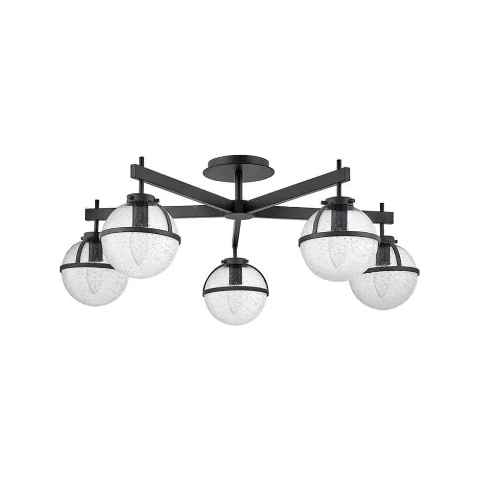 Hollis loftlampe, 5 lyskilder, sort/klar
