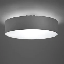 Hotel loftslampe, mat nikkel/grå, Ø 50 cm