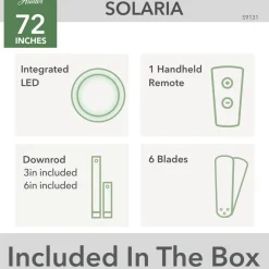 Hunter Solaria DC LED-loftventilator IP44 Ø 183
