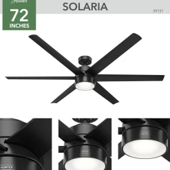Hunter Solaria DC LED-loftventilator IP44 Ø 183
