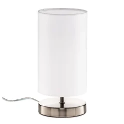 Hvid tekstil bordlampe Clarie