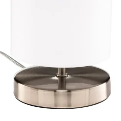 Hvid tekstil bordlampe Clarie