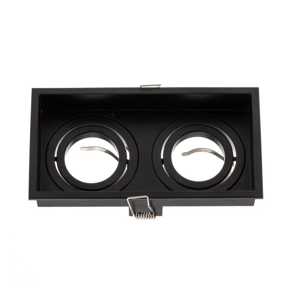 Hyde indbygningslampe, 2 lyskilder, svingbar sort