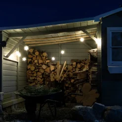 I hvid - udendørs LED-lyskæde med 9 stjerner