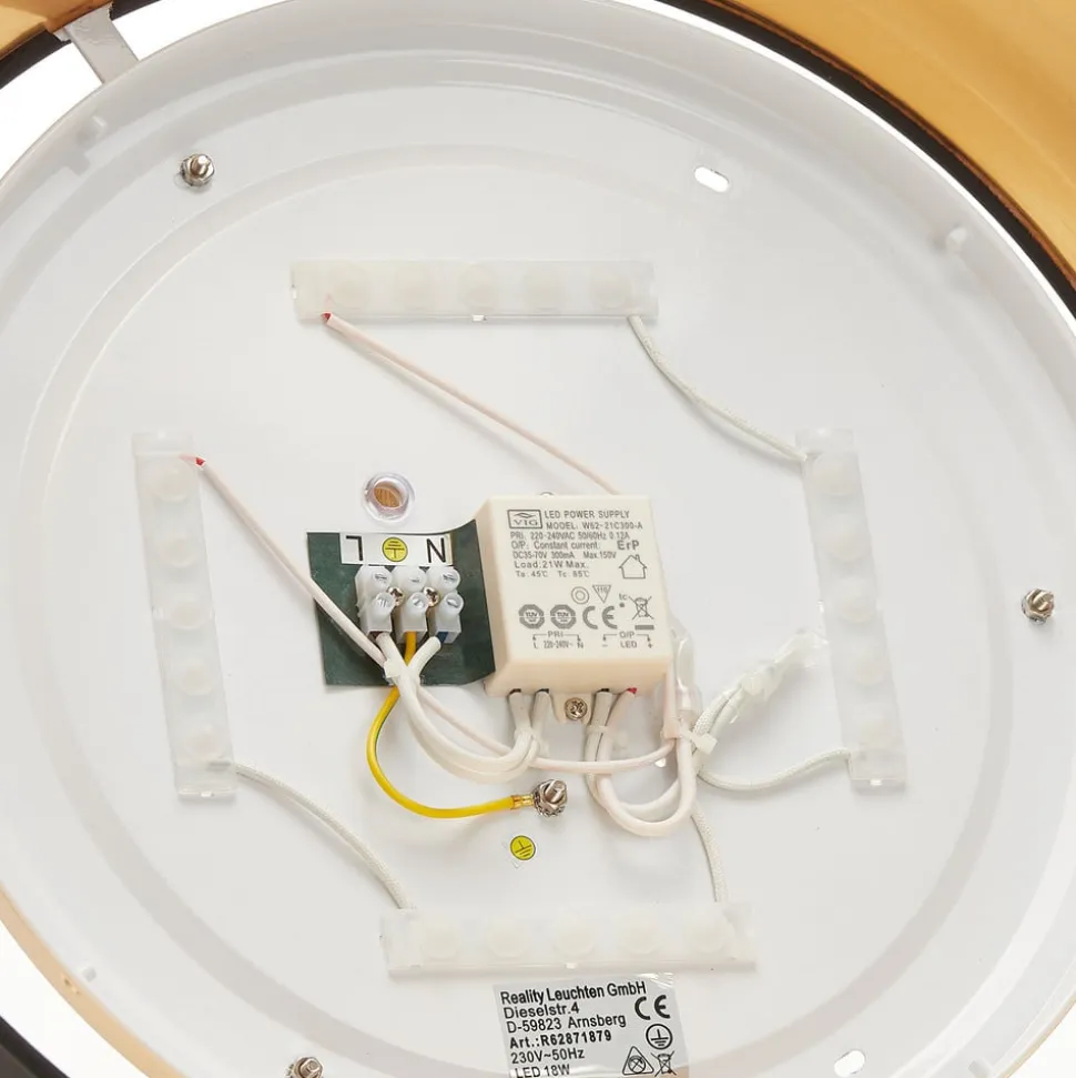 I sort-guld – rund LED-loftlampe Ponts