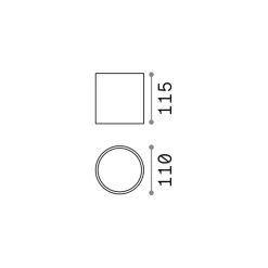 Ideal Lux loftlampe Gun, antracit, aluminium, IP44, GU10