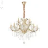 Ideal Lux lysekrone Napoleon, guldfarvet, krystal 12flg.