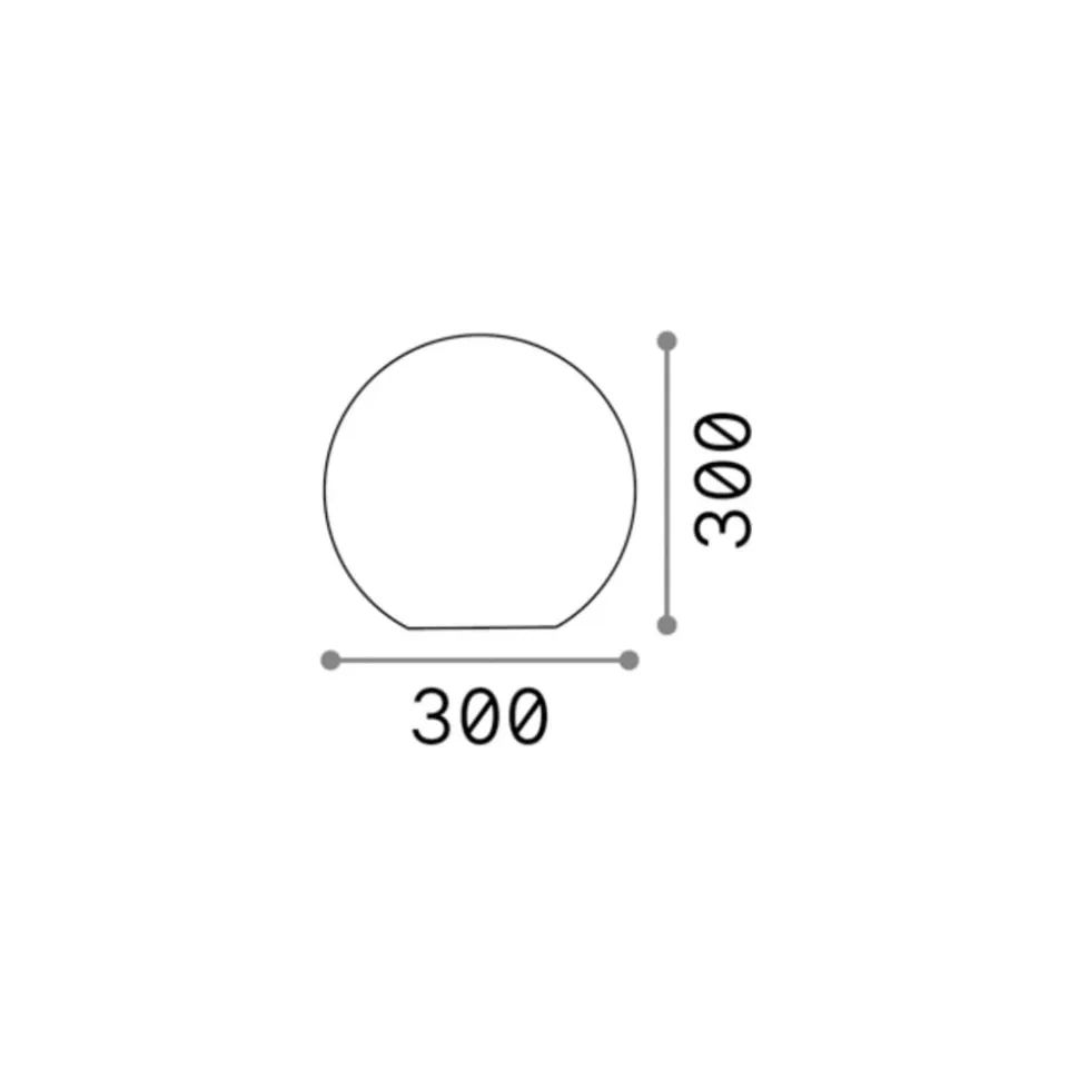 Ideal Lux Sole lampe med jordspyd, hvid, plast, Ø 30 cm