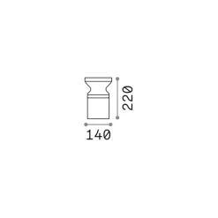 Ideal Lux Torre sokkellampe antracit aluminium højde 22 cm
