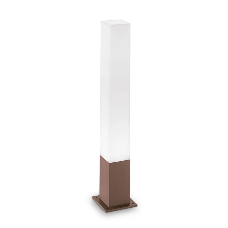 Ideal Lux vejlampe Edo square, kaffebrun, GX53