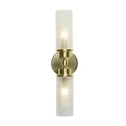Imperial væglampe, messing, 2 lyskilder, stål, glas, IP44