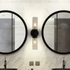 Imperial væglampe, sort, 2 lyskilder, stål, glas, IP44