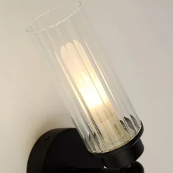 Imperial væglampe, sort, 2 lyskilder, stål, glas, IP44