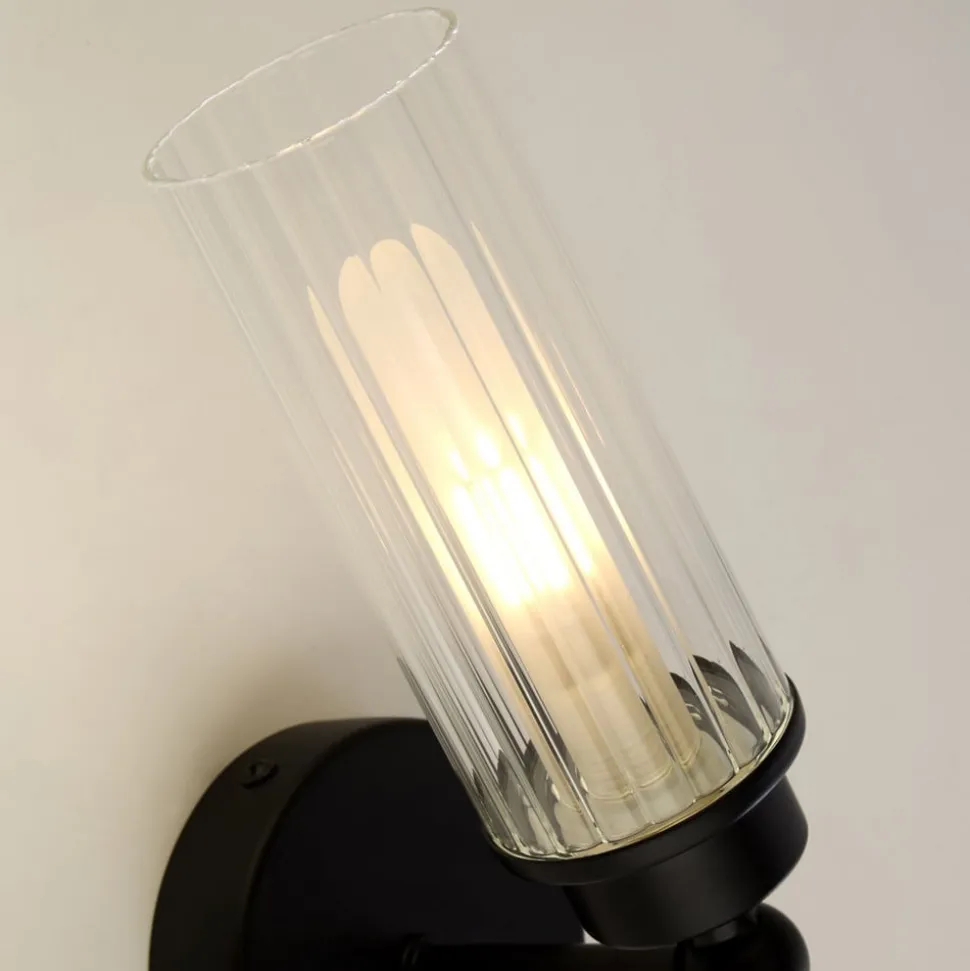 Imperial væglampe, sort, 2 lyskilder, stål, glas, IP44