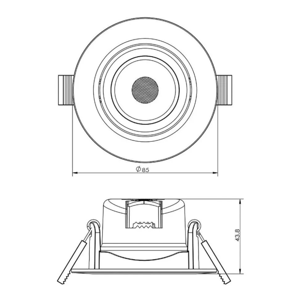 Indbygget loftlampe med LED SMD 68 230V hvid, 3.000 K