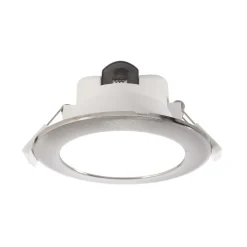 Indbygget loftlampe med LED Acrux, Ø 11 cm, sølvfarvet mat, CCT