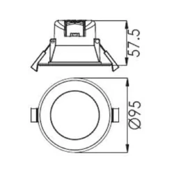 Indbygget loftlampe med LED Acrux, Ø 9 cm, sort, CCT
