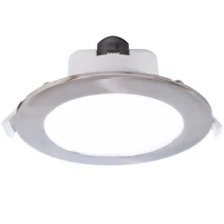 Indbygget loftlampe med LED Acrux, Ø 15 cm, sølvfarvet mat, CCT