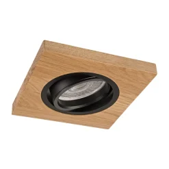 Indbygget loftslampe Tobby, 10 x 10 cm, 3-sæt Egetræ GU10