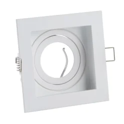 Indbygningslampe Grid One, hvid, 10 x 10 cm, aluminium, GU10