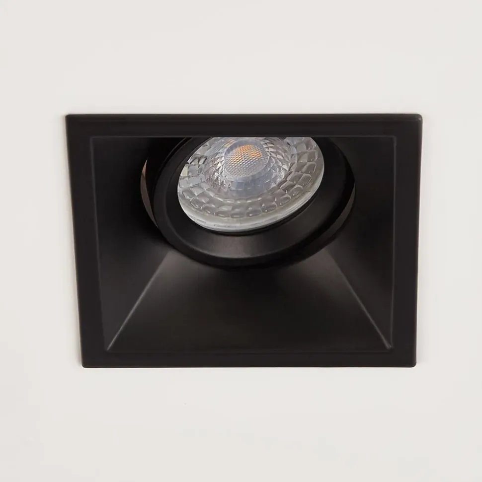 Indbygningslampe Slim Trim Square, sort, 9 x 9 cm, aluminium, GU10