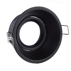 Indbygningslampe Slim Trim, sort, Ø 9,4 cm, IP20, aluminium, GU10